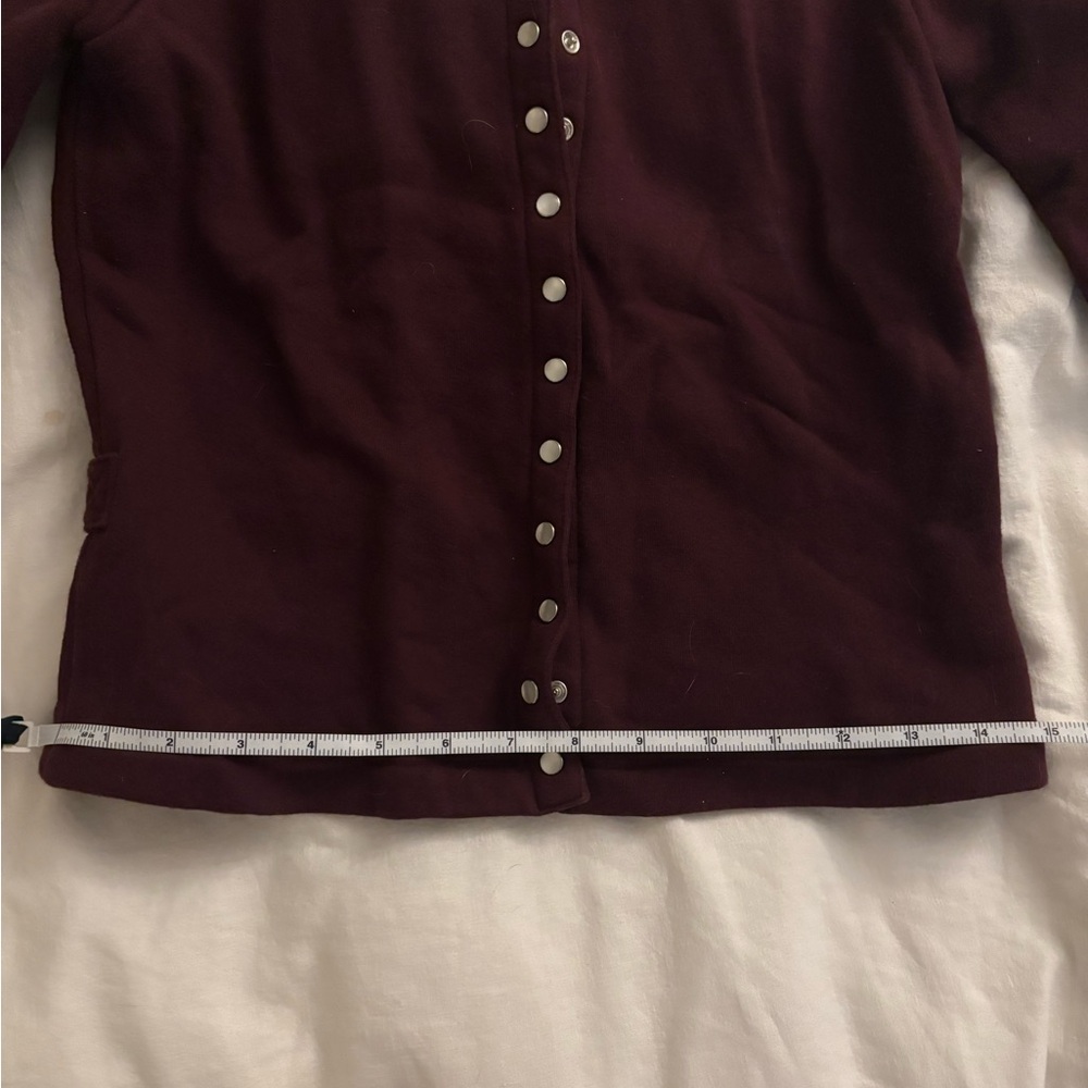 Agnes B. Burgundy Cardigan - Picture 8 of 9